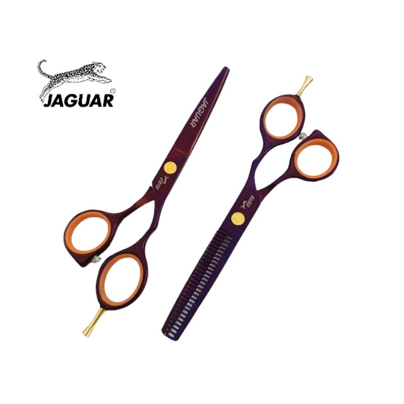 ถูก/แท้ Jaguar 1คู่ ชุดกรรไกรตัดผม (สีม่วง) ขนาด 5.5 นิ้ว