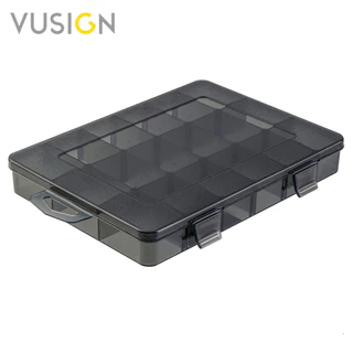 Vusign กล่องพลาสติกใสแบ่งช่อง กล่องใส่ของแบ่งช่อง แผ่นกั้นช่องถอดได้ มีตะขอสำหรับแขวน อุปกรณ์จัดเก็บ Tool Box