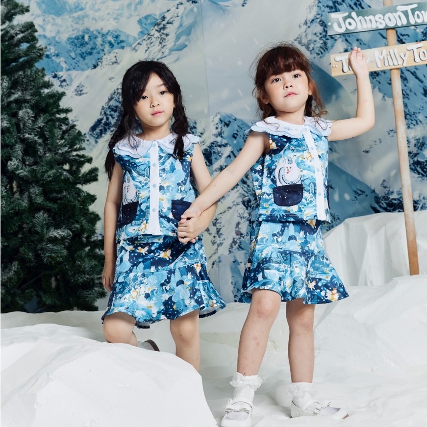 Tilly Milly ชุดเซ็ตเสื้อกระโปรงเด็กผู้หญิง Look 4 - Glacial Glamour