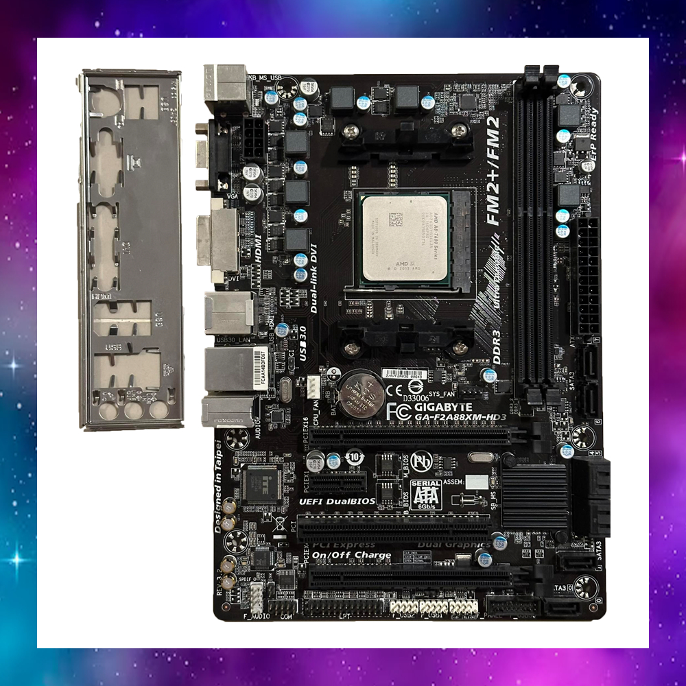 ( ชุด CPU MAINBOARD ) A8-7600 + FM2+ GIGABYTE F2A88XM-HD3 ใช้งานปกติ