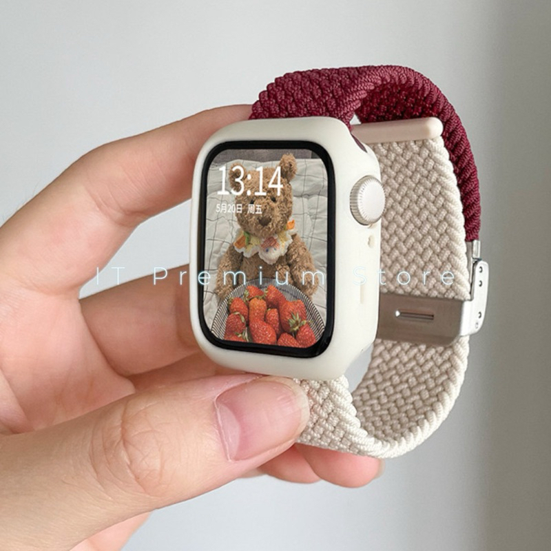 สายถักยืดได้สรทูโทน มินิมอล สายนาฬิกา watch ultra 8 7 6  5 4 3 สาย smart watch ปรับง่าย มีทุกขนาดสาย41/44/45/49mm - รูปที่ 6