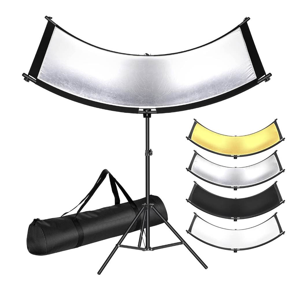Photography 50x110cm U Curved Screen Reflector Board & 2m ขาตั้งกล้อง ตัวยูแผ่นสะท้อนแสงreflector แผ่น สะท้อนแสง รีเฟล็ก