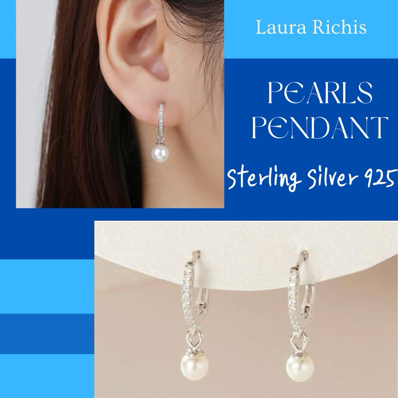 ต่างหูเงินแท้ / เงินแท้ 100% / ไข่มุก/ ต่างหูไข่มุก / Luara Richis / ต่างหูเงินS925 / Pearls Pendant