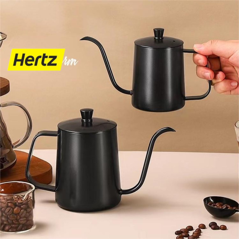 Hertz Cafe กาดริปกาแฟ สแตนเลส สีเงิน/สีดำ 250ml/350ml/600ml Stainless Pour-Over Coffee Drip Pot