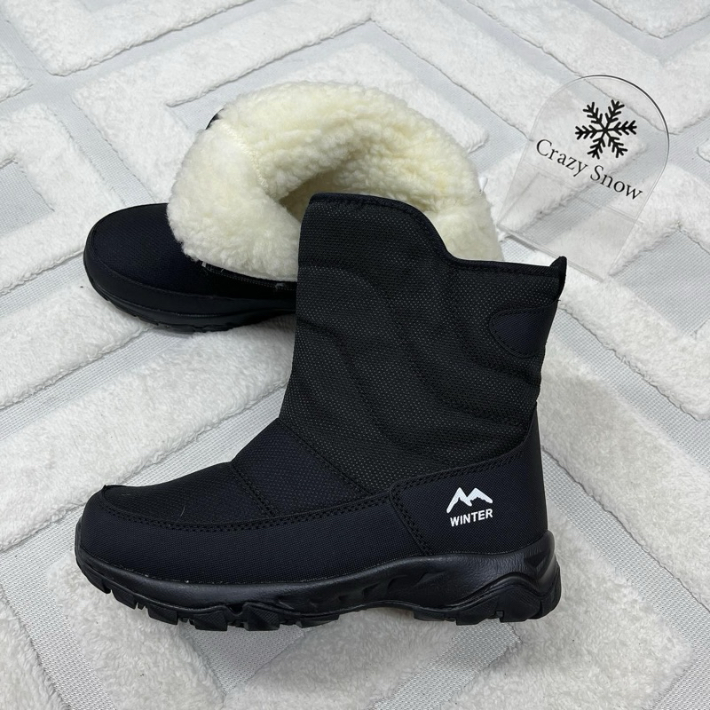 Crazy Snow บูทสั้นหน้ากว้างลุยหิมะ รุ่น Zipper Boots