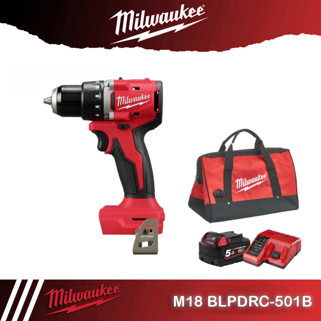 โปรโมชั่น .. Milwaukee M18 BLPDRC-501B สว่านกระแทกไร้สาย แรงบิดสูงสุด 60.5 นิวตัน Brushless ไร้แปรงถ่าน (พร้อมชุดแบต)