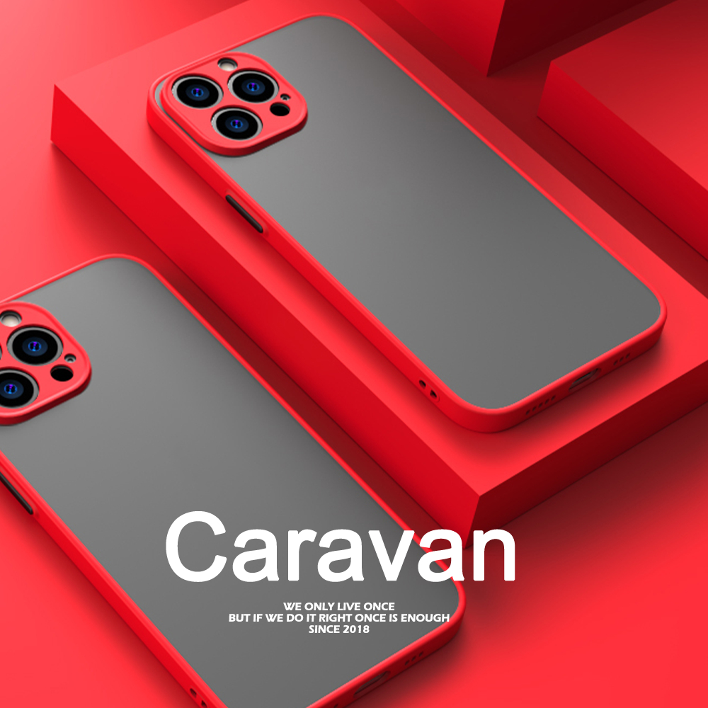 Caravan Crew for ไอโฟน Case 7 8 Plus XS MAX XR 11 12 13 Pro Pro Max เคสไอโฟน ขอบนิ่ม (สีแดง/สีดำ)