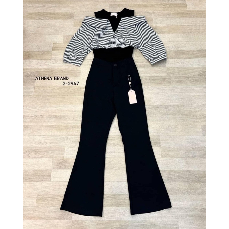 เซ็ตเสื้อ+กางเกงขายาวงานป้าย Athena
