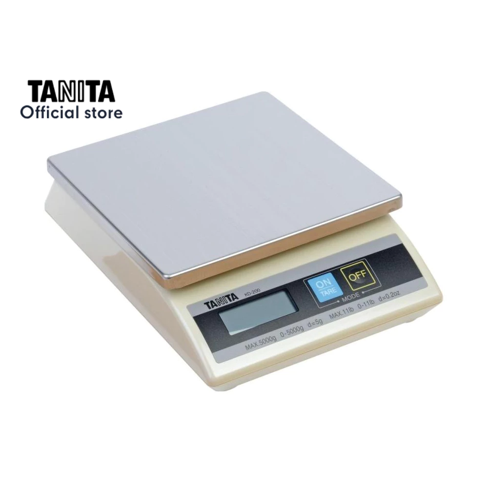 TANITA เครื่องชั่งน้ำหนักในครัวแบบดิจิทัล รุ่น KD-200 สีเงิน พิกัด 5 กิโลกรัม