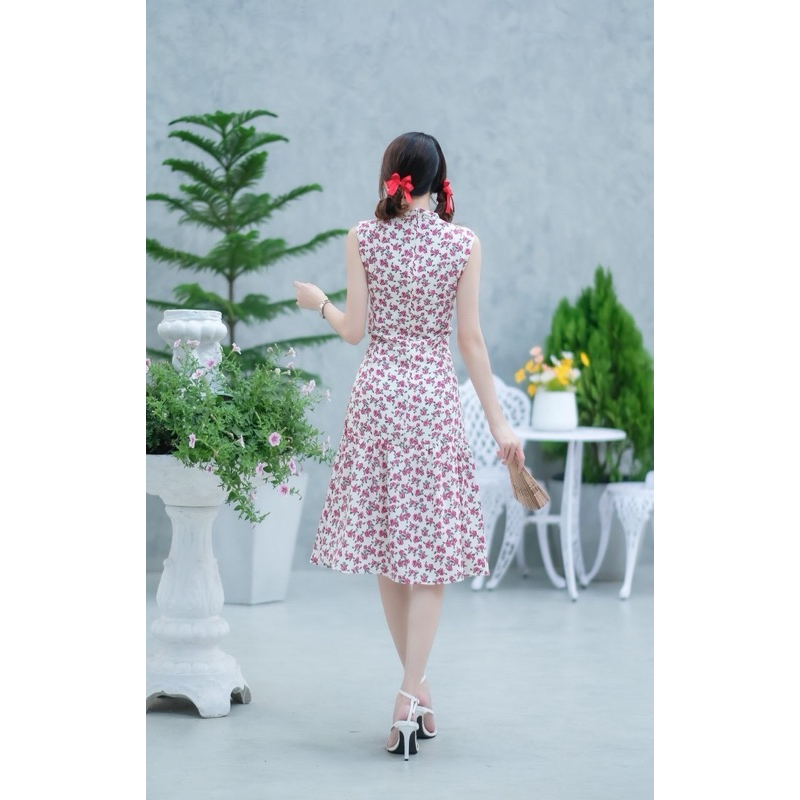 💮กี่เพ้า💮 พร้อมส่ง!! เดรสแขนกุดคอจีนผ้าไหมญี่ปุ่น - รูปที่ 5
