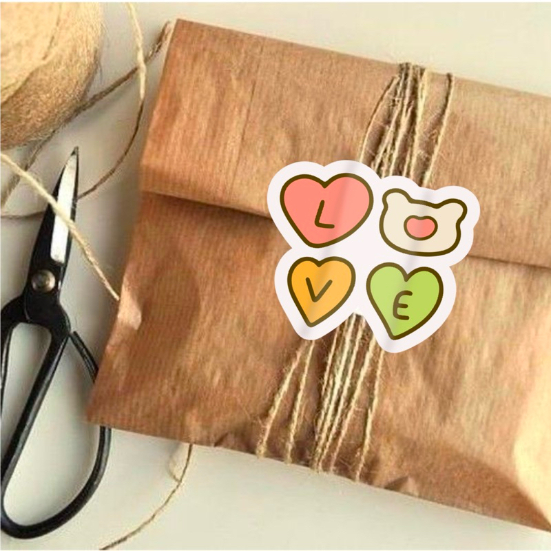 สติ๊กเกอร์ LOVE ลายใหม่ 20 ดวง 3.7x4.9 cm หรัส st 56
