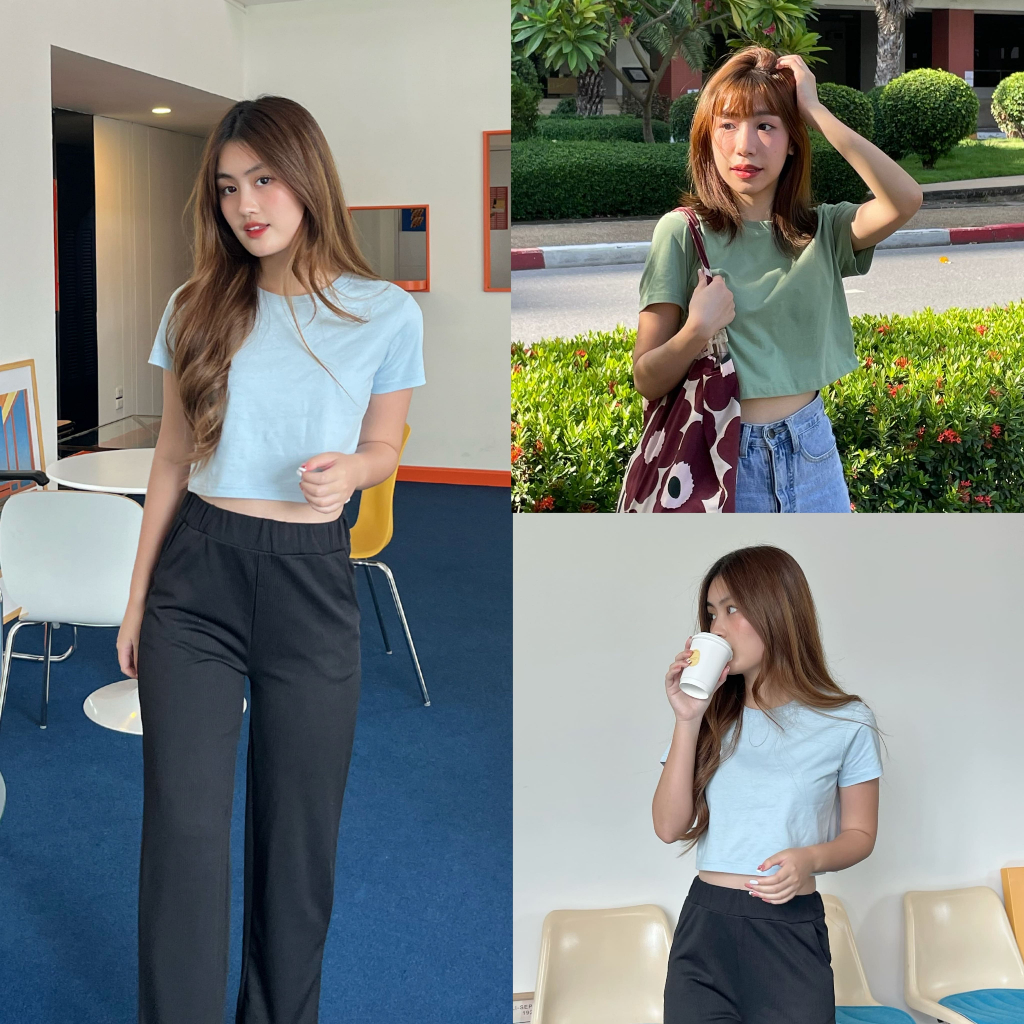 88story.th - Crop top 11 สี พร้อมส่ง เสื้อครอปผ้า cotton 100% สีสวยผ้าสวยใส่สบายไม่ร้อนใส่ได้ทุกวัน