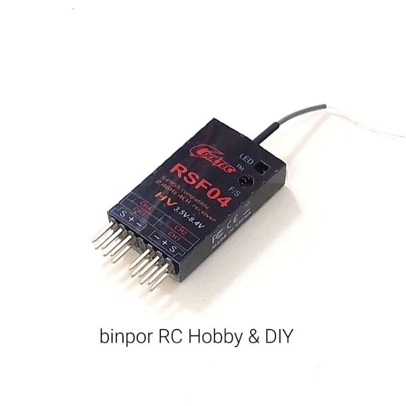 รีซีฟ เครื่องบินบังคับ COOLTEC RSF04 2.4GHz S-FHSS 4CH ใช้ได้กับวิทยุ FUTABA 6J,8J,10J,T14SG