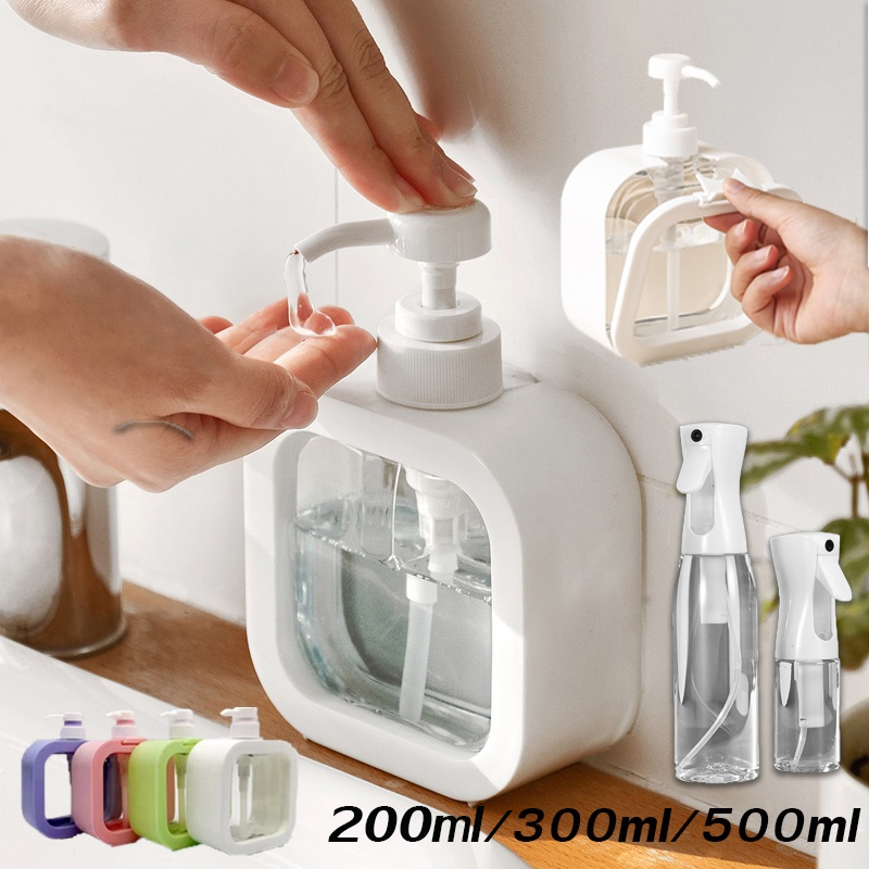 300/500ml ขวดปั๊มสบู่เหลวเปล่า มลขวดพลาสติกใส ทรงสี่เหลี่ยมแบบกดถอดออกได้ สําหรับแชมพู โลชั่น เจลอาบน้ํา อุปกรณ์ห้องน้ํา