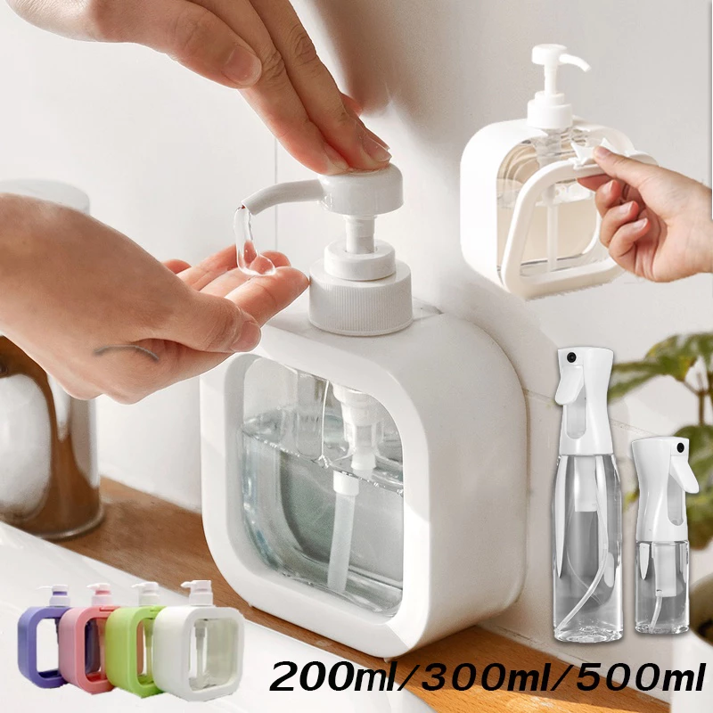 300/500ml ขวดปั๊มสบู่เหลวเปล่า มลขวดพลาสติกใส ทรงสี่เหลี่ยมแบบกดถอดออกได้ สําหรับแชมพู โลชั่น เจลอาบน้ํา อุปกรณ์ห้องน้ํา