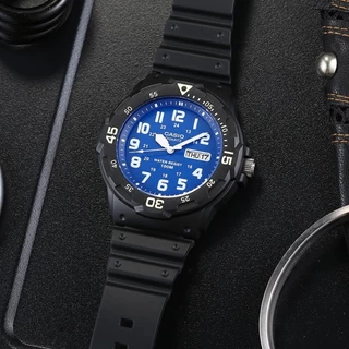 Casio Standard นาฬิกาข้อมือผู้ชาย สีดำ สายเรซิน รุ่น MRW-200H MRW-200H-1B MRW-200H-1B2 MRW-200H-2B