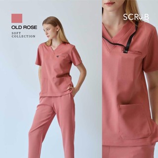 Scrub in | เสื้อ-กางเกงสครับ unisex สี Old rose รุ่น Soft