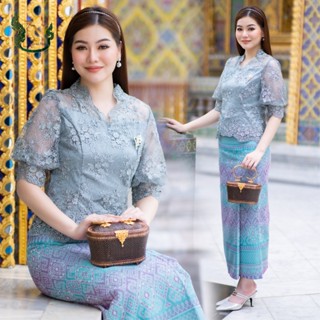เสื้อลูกไม้ เกรดพรีเมี่ยม ชุดออกงาน ชุดไปวัด ชุดทำบุญ - ผ้าถ…
