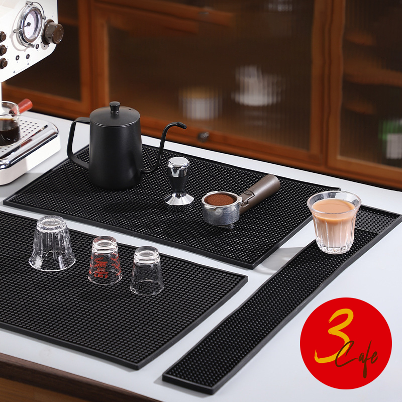 3cafe แผ่นรองบาร์ ที่รองแก้วกันลื่นและกันน้ำ รุ่นหนาพิเศษ bar mat อุปกรณ์เชคเกอร์