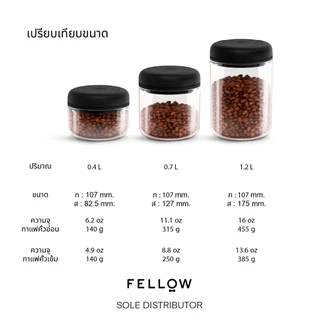 Fellow - ATMOS VACUUM CANISTER ที่เก็บเมล็ดกาแฟ ที่เก็บ สูญญษากาศ รักษา ยืดอายุ