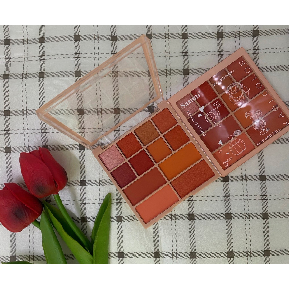 S-33022 sasimi Eyeshadow & Blush Palette สีสวยชัด ติดทน มีหลายโทนสี แมทและชิมเมอร์