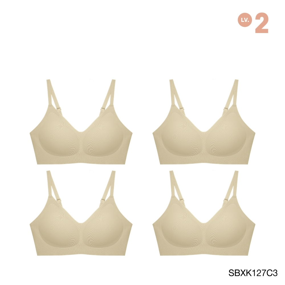 Sabina เสื้อชั้นใน (Set 4 ชิ้น) Seamless Fit รุ่น Soft Collection รหัส SBXK127C3 สีเนื้อเข้ม