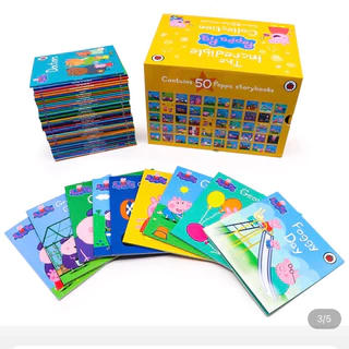 พร้อมส่งจ Peppa Pig Box Set 50 เล่ม Peppa Pig ฝึกอ่านภาษาอังกฤษ สมุดหนังสือนิทาน หนังสือเด็ก หนังสือภาษาอังกฤษเด็ก
