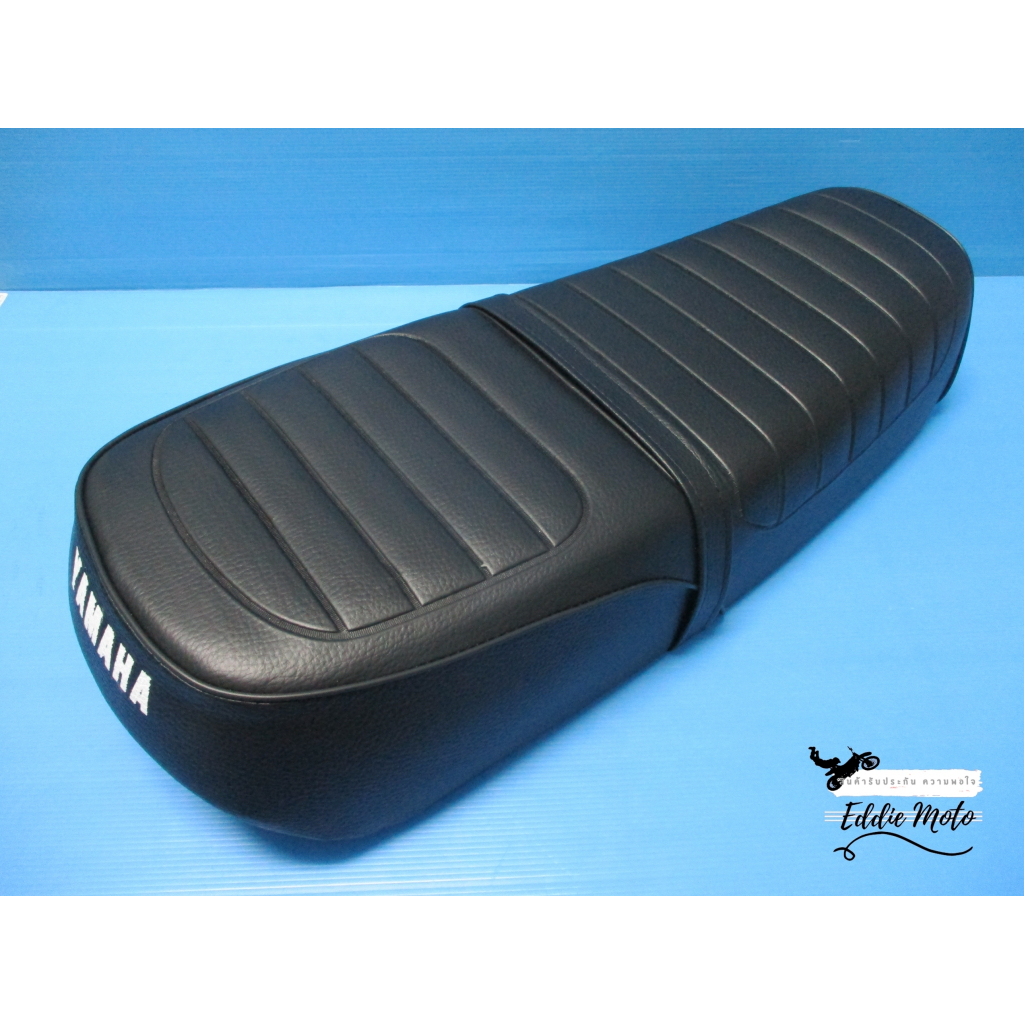 "BLACK" COMPLETE DOUBLE SEAT Fit For YAMAHA RX100 // เบาะ สีดำ หนังพีวีซี ปั๊มลอน พร้อม สกรีนท้าย