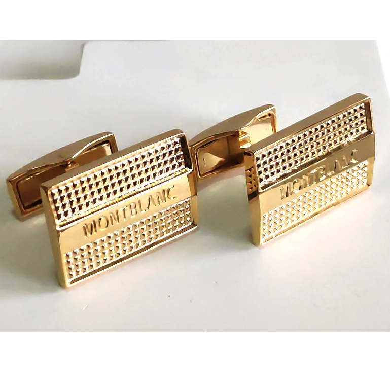 Cufflinks(คัฟลิงค์) M0ntbIanc 18k Gold Rectangle กระดุมข้อมือ กระดุมสูท กระดุมข้อมือของขวัญผู้ชาย