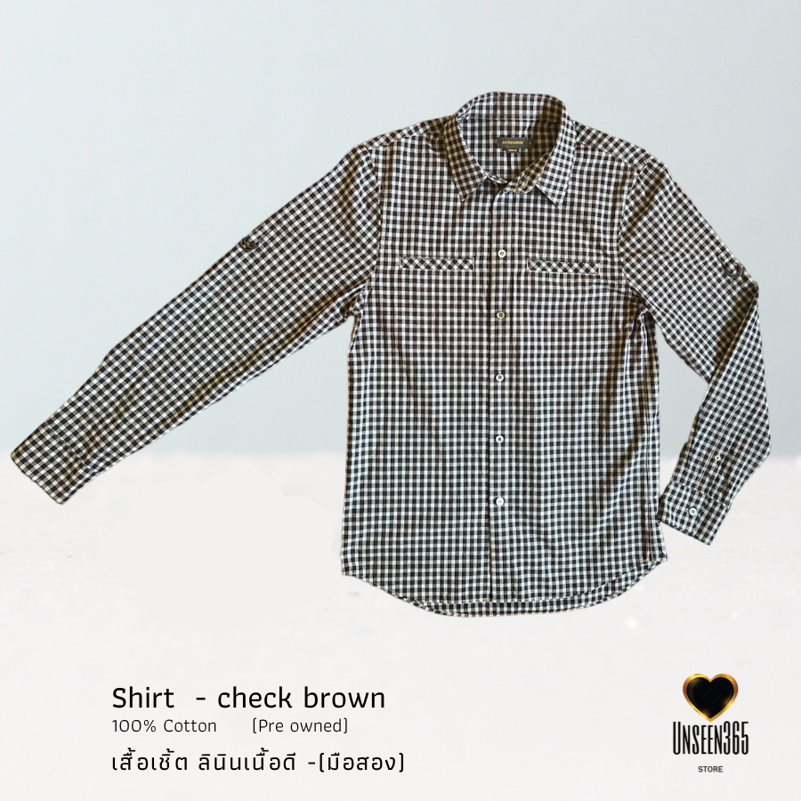 เสื้อเชิ้ต คอทตอน ลายในตัวตาราง (มือสอง) Shirt-100% Cotton (pre owned) check MSC-05 SN1 -จิม ทอมป์สั