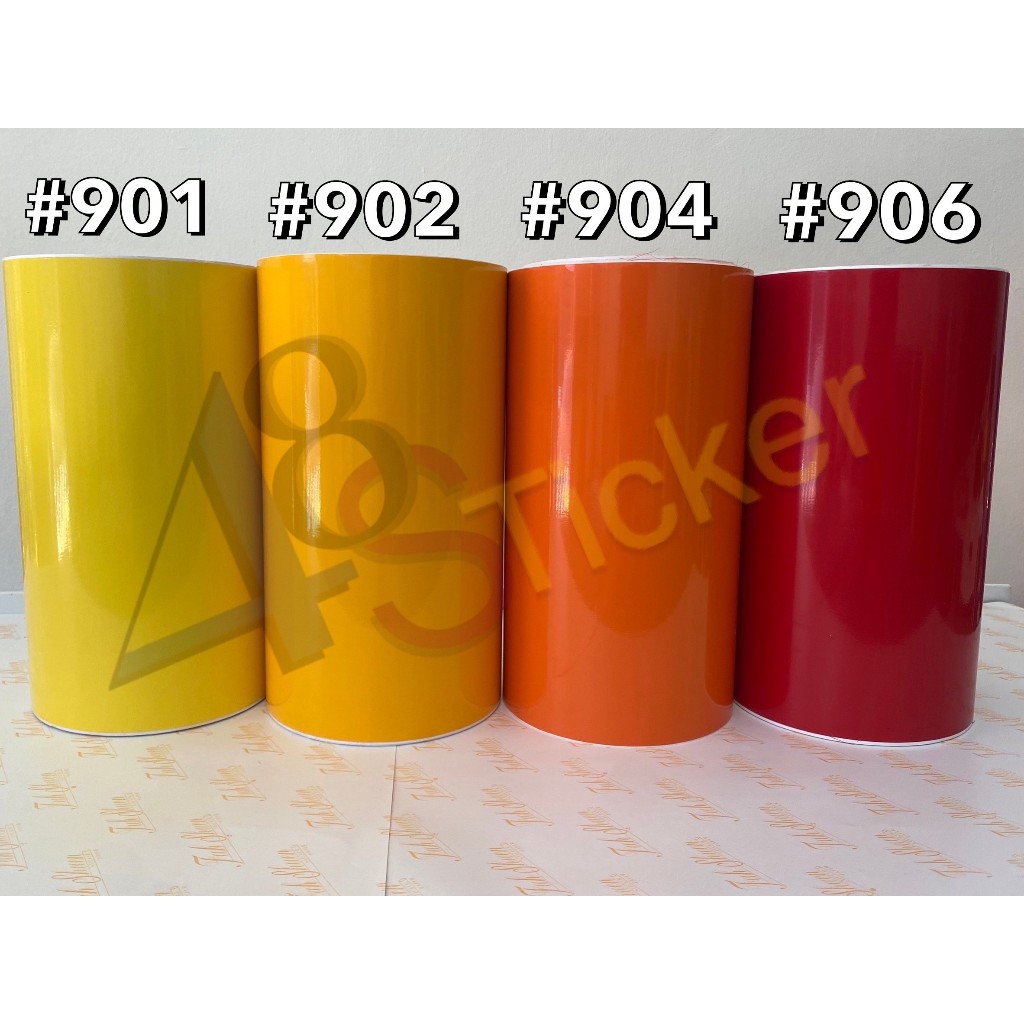 สติ๊กเกอร์ PVC หน้ากว้าง 30cm โทนเหลือง - ส้ม - แดง