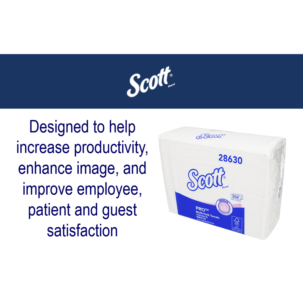 SCOTT กระดาษเช็ดมือแบบแผ่น สก๊อตต์ โปร มัลติโฟล์ด รหัสสินค้า 28630 สินค้าคิมเบอร์ลี่ย์-คล๊าค โปรเฟสชั่นแนล 16 ห่อ 250 แผ - รูปที่ 6