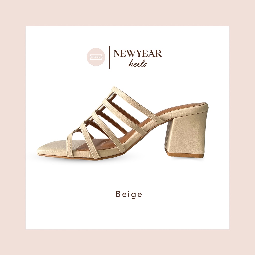 CELEB’S SHOES : Newyear heels “Beige” (สีขายดี) ราคา ถูกที่สุด ดีลบีเคเค