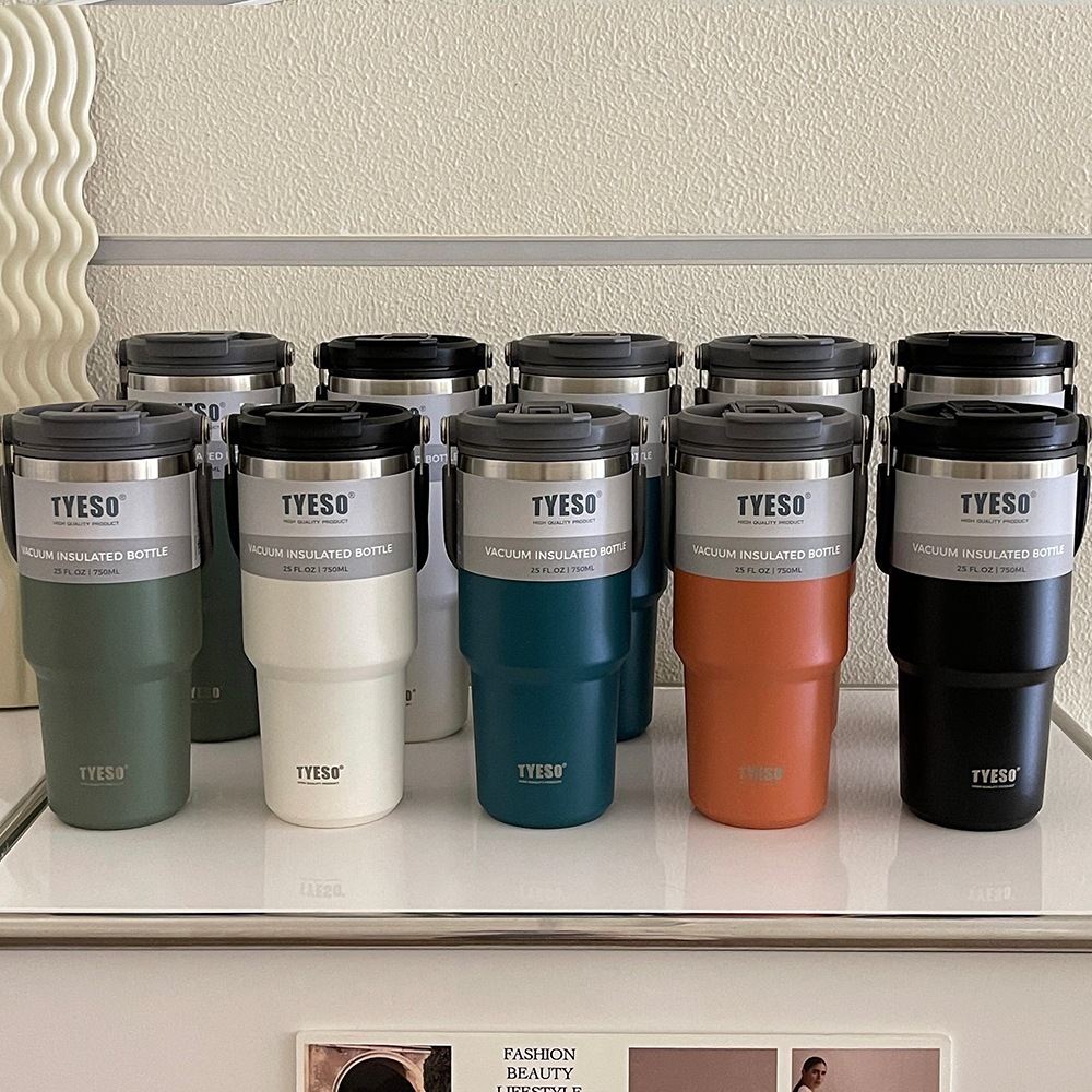 Tyeso ของแท้ แก้วเก็บอุณหภูมิร้อน/เย็น TYESO แก้วเยติ 30oz แบบใหม่มีที่จับ หูหิ้ว แก้วกาแฟ แก้วสแตนเลส304