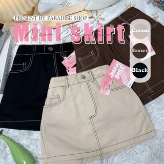 Paradise - กางเกงกระโปรงสั้น Mini skirt - เอวสูง - มีกางเกงซับใน