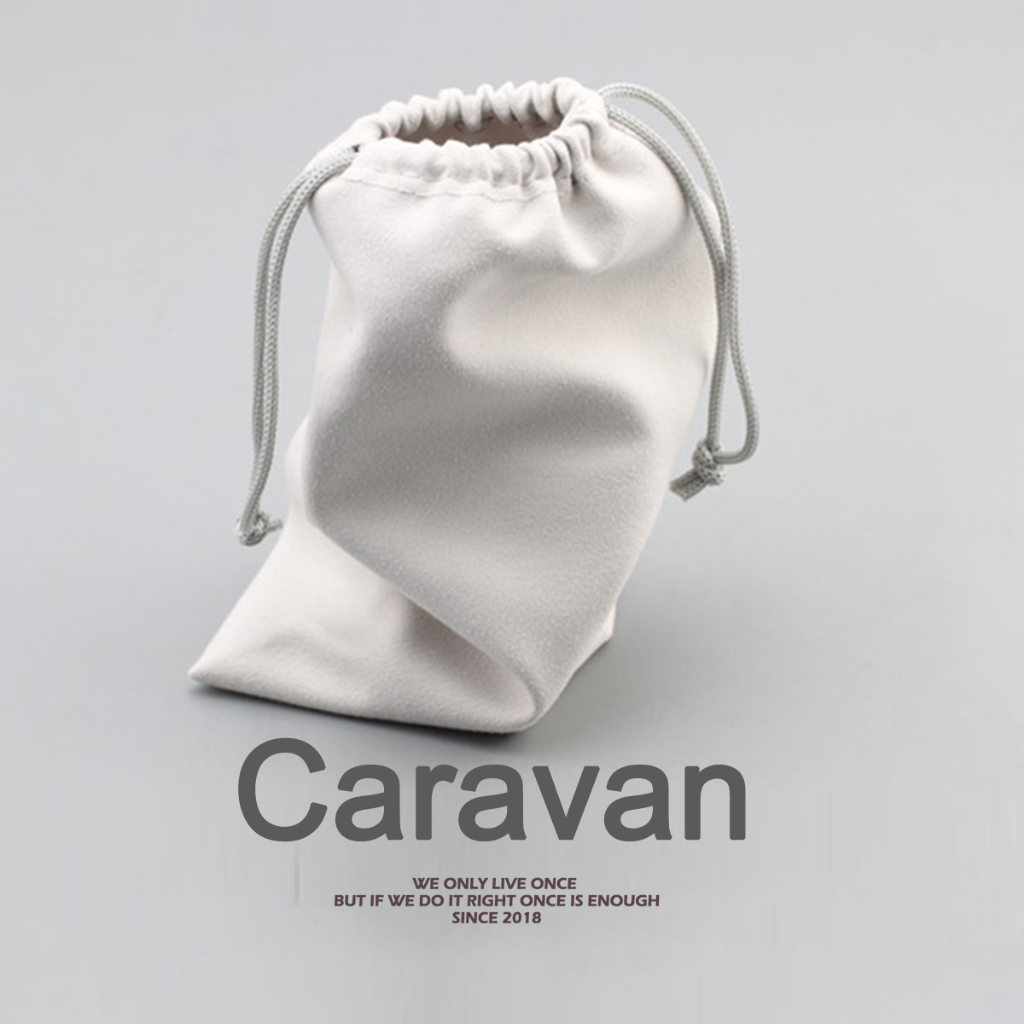 Caravan Crew Pouch bag for Earphones/ Cable/ Cosmetics ถุงผ้าหูรูด ขนาด 10*12cm