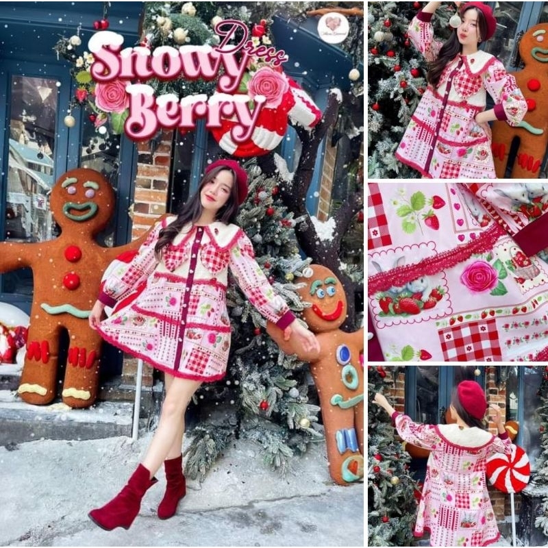 MARIA DIAMOMD : SNOWY BERRY MINI DRESS