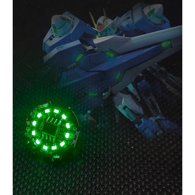 ไฟแม่เหล็ก LED green light part MG gundam OO and seven sword ปรับโหมดไฟ พร้อมถ่านและสวิตซ์แม่เหล็ก