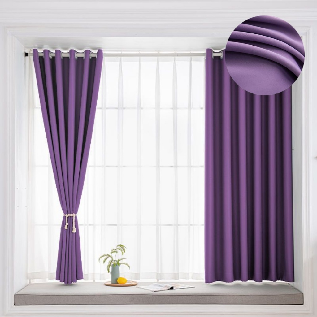 แนะนำ ผ้าม่าน ผ้าม่านกั้นห้อง สีพื้น ไม่มีลาย ผ้าม่านประตู ม่านหน้าต่าง ผ้าเคลือบ UV กันแดด ห่วงตาไก่ ราคาพิเศษ มีเก็บเงินปลายทาง