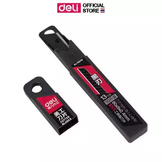 Deli ใบมีดคัตเตอร์ คมพิเศษ ใบมีด 9 มม 60 องศา ตัดกระดาษง่าย วัสดุแข็งแรง ทนทาน แพ็ค 1 ชิ้น