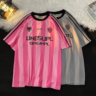 เสื้อยืดแขนสั้น ผ้าเรยอน ผ้าตาข่าย สไตล์อเมริกัน สตรีท สําหรับนางสาว#A015