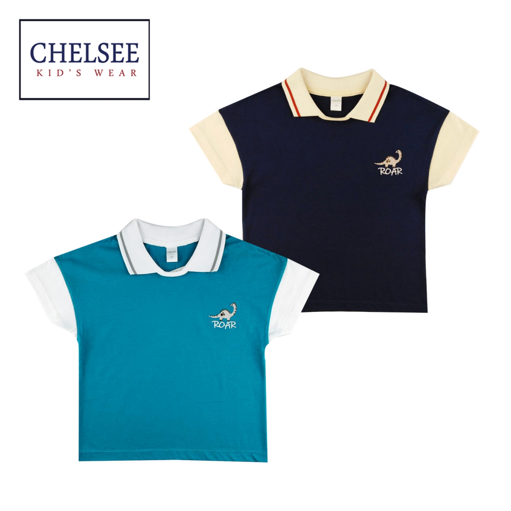 Chelsee เสื้อยืดคอปก เด็กผู้ชาย รุ่น 127947 Oversize อายุ 3-11ปี ผ้า 100%Cotton ผ้านุ่ม เสื้อผ้าแฟชั่นเด็กโต