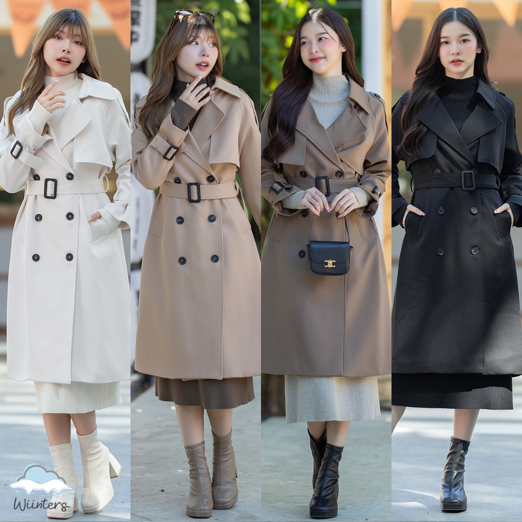 [ LB-038 I Norwich Trench Coat I Milano Knitted Dress ] เทรนช์โค้ท โค้ทยาว มาพร้อมสายคาดเอว I เดรสไหมพรมยาว คอปีน