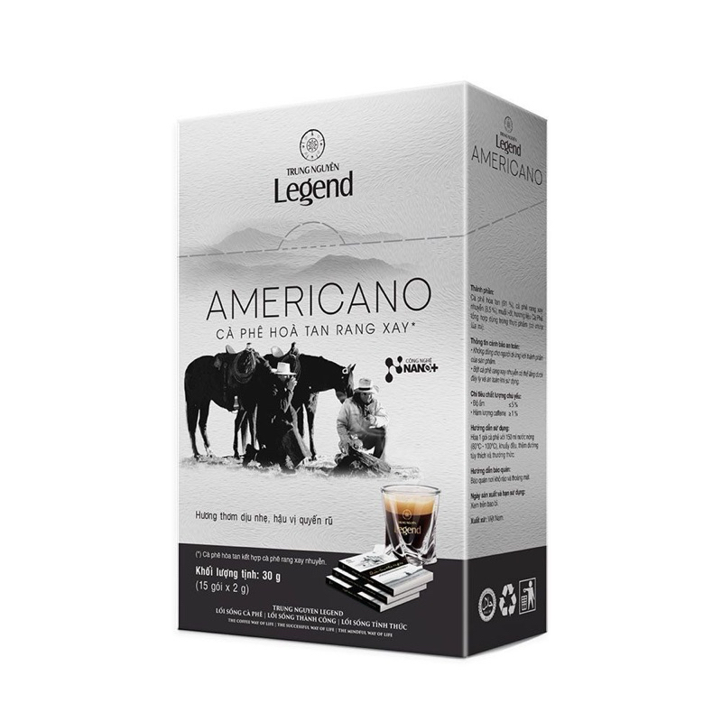 [ของแท้100%] Trung Nguyen Legend Americano กาแฟดำสำเร็จรูป ของแท้จากเวียดนาม 2 g./15 ซอง
