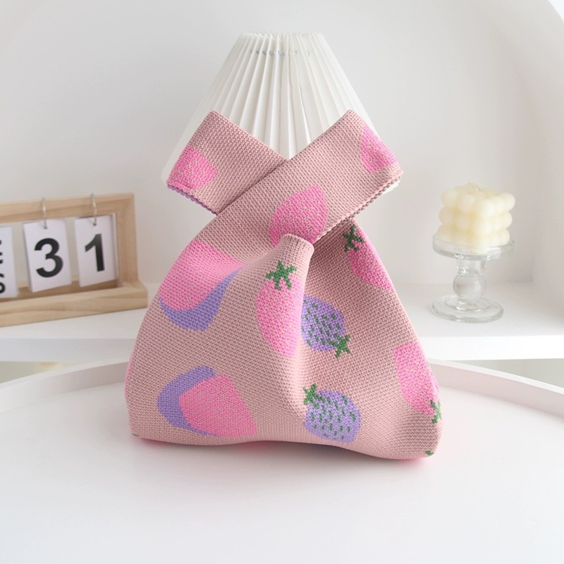 Cicishop(236) กระเป๋าไหมพรม ทรงสวยจุได้เยอะ ลายสวยสไตล์เกาหลี - รูปที่ 4