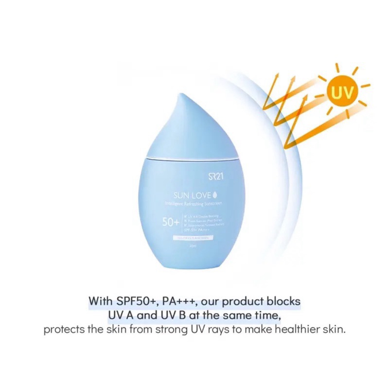 แท้💯 SR21 Sun Love Intelligent Refreshing Sunscreen SPF50+ PA+++ 50ml กันแดดหยดน้ำ