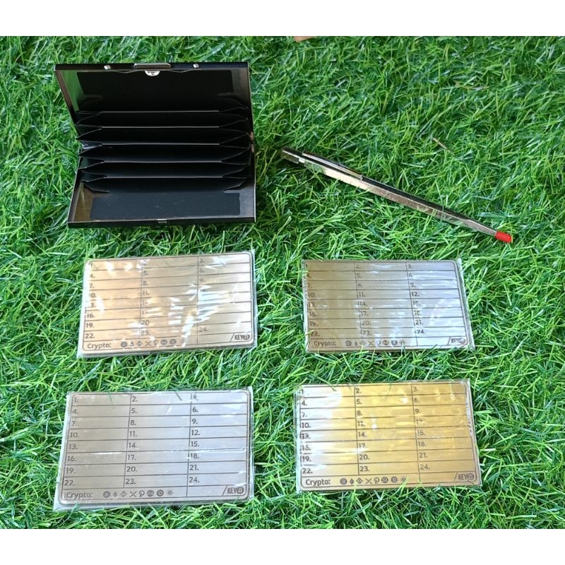 🎊พิเศษซื้อ4แผ่นแถมกล่องเก็บ+ปากกา 🎁แผ่นสแตนเลสเก็บ Seed phrase แผ่นเก็บรหัส  Bitcoin Dogecoin แบบหลังมีโลโก้และแบบเรียบ - รูปที่ 4