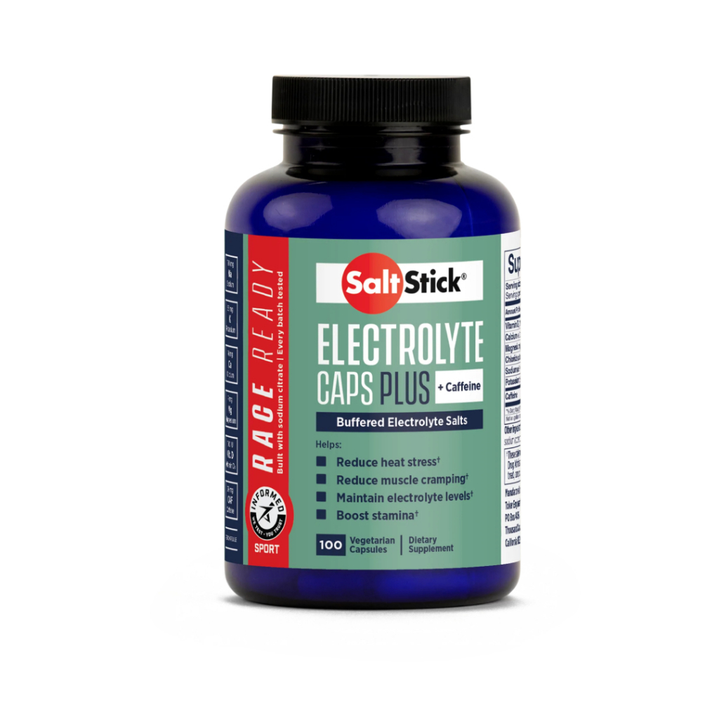 Saltstick Caps Plus ป้องกันตะคริว มีคาเฟอีน ขนาด 100 แคปซูล