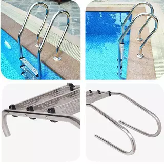 บันไดสระว่ายน้ำบันได บันไดสแตนเลสกันลื่น Pool Swimming Pool Ladder สําหรับสระว่ายน้ําบ้านสระว่ายน้ําสองขั้น2/3 Steps