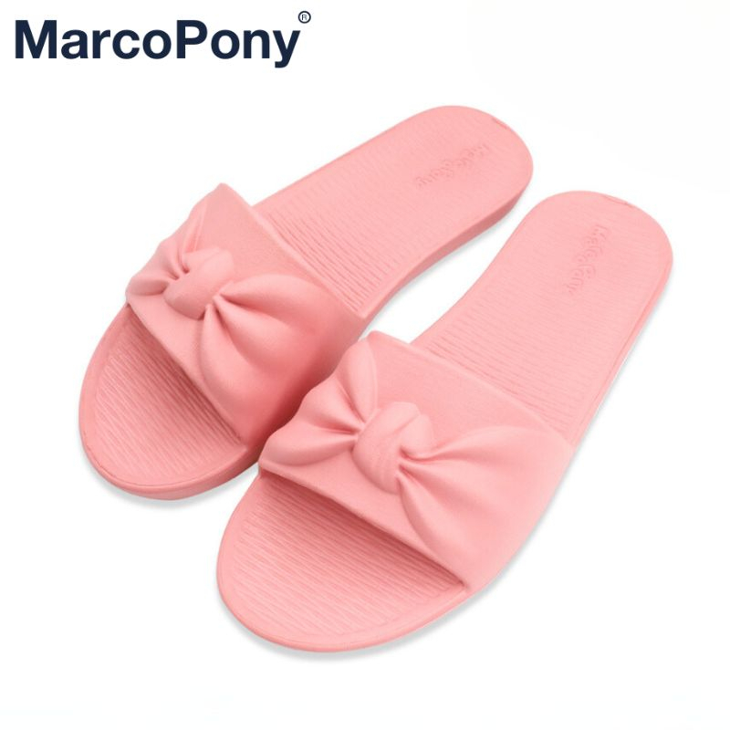 Marco Pony รองเท้าแตะผู้หญิง 1cmพื้นรองเท้าบาง ในบ้าน น่ารัก แตะลําลอง MH9014W